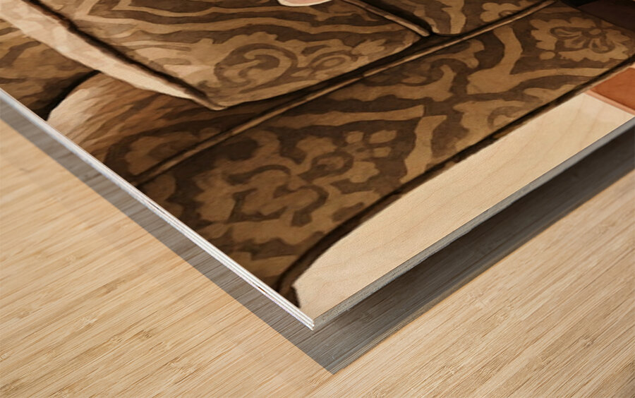 French Bulldog Puppy Finds Perfect Hiding Spot Impression sur bois