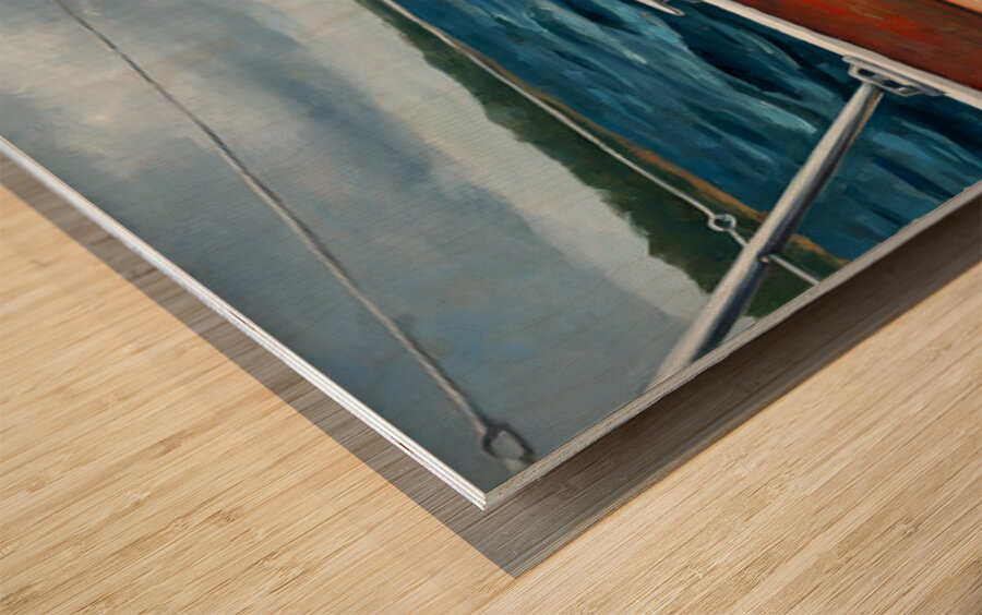 Sleepy Sailor Puppy Dreams Peacefully Impression sur bois