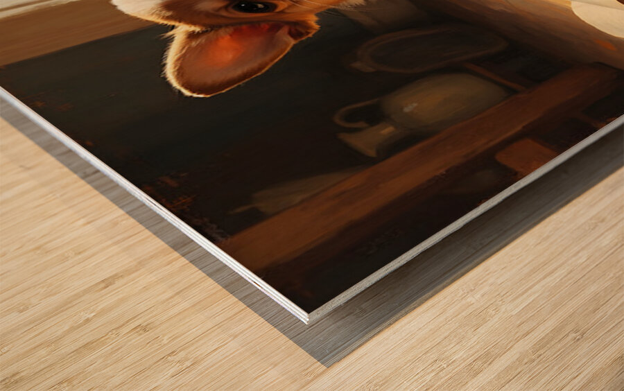 Sleepy Chihuahua Puppy Dreams Over Open Book Wood print