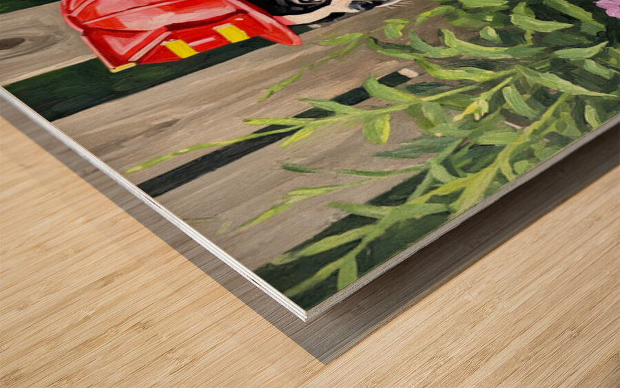 Boston Terrier Puppy Dreams Of Being A Brave Firefighter Wood print