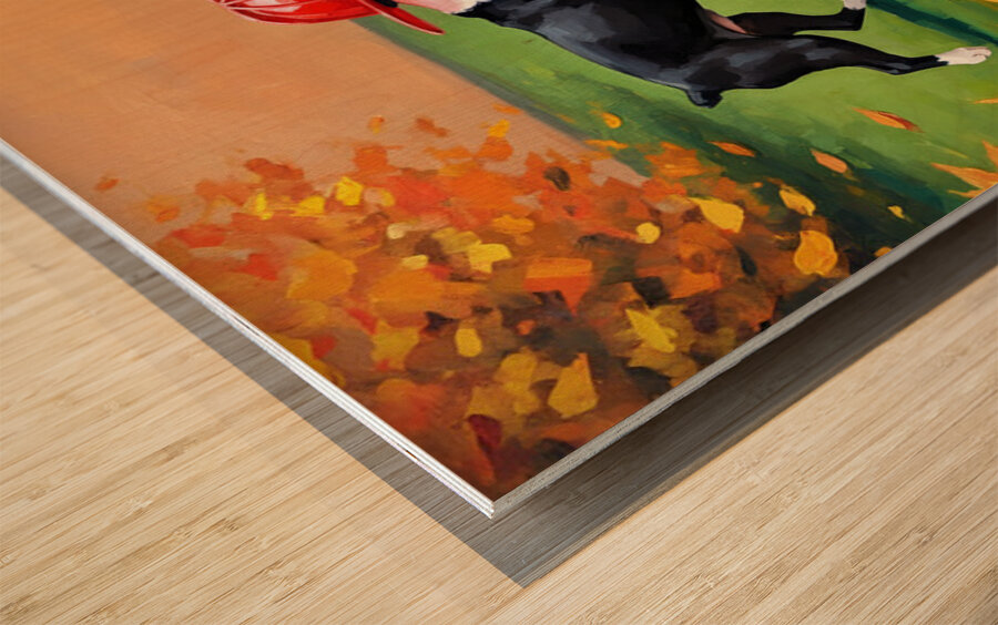 Heroic Boston Terrier Puppy Successfully Completes First Mission Wood print