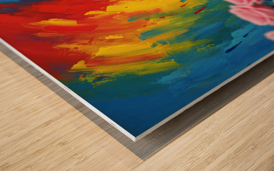 Tired Border Collie Puppy Rests After Exciting Adventure Impression sur bois