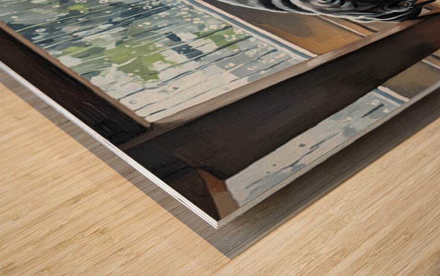 Brave Cane Corso Puppy Emerges From Hiding Wood print