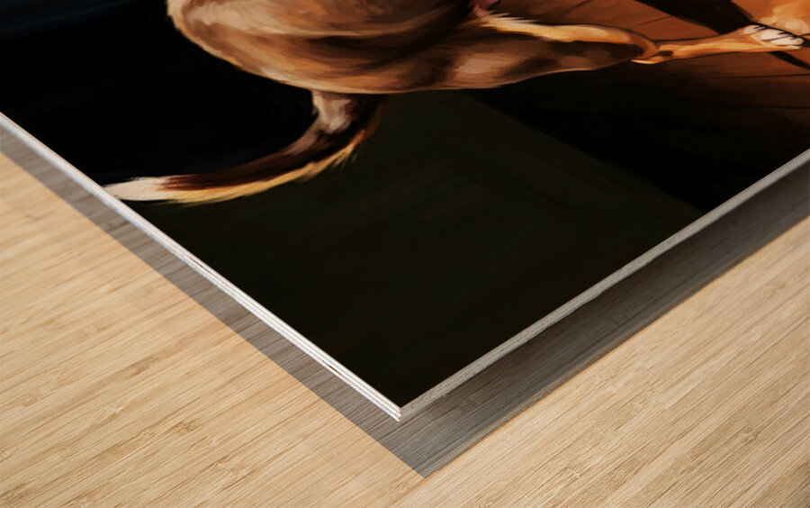 Chihuahua Puppy Discovers Dancing Wall Shadows Wood print