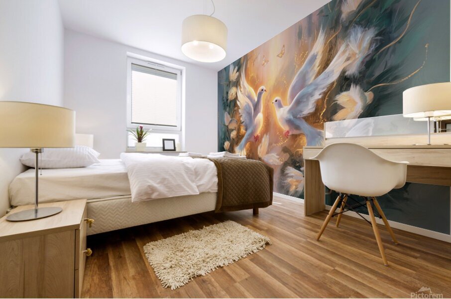 abstract oil painting that captures the essence of butterfly Mural print