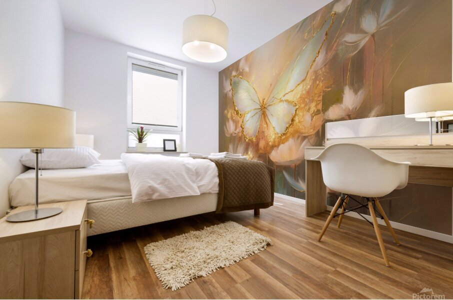 flower and butterfly 88 Mural print