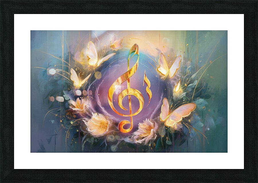 abstract oil painting that captures the essence of guitar music Picture Frame print