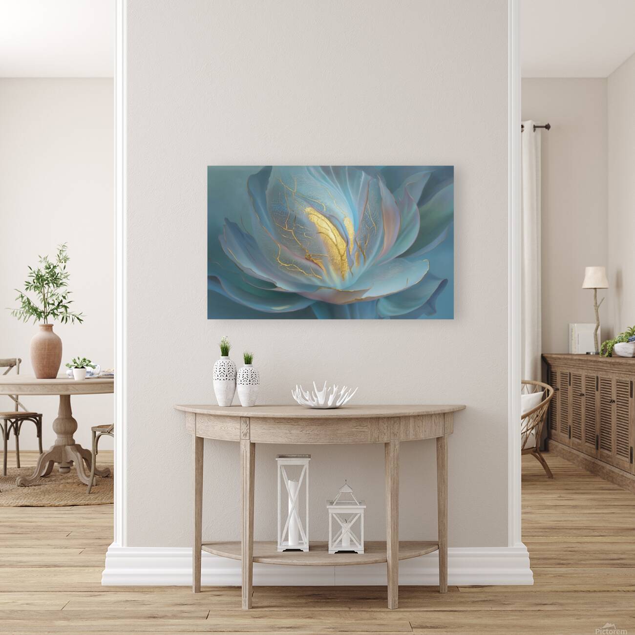 abstract oil painting that captures the essence of flowers  Reproduction