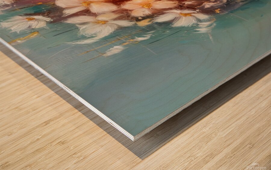 abstract oil painting that captures the essence of guitar music Wood print