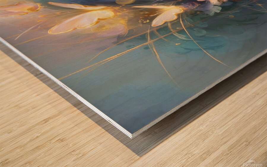 abstract oil painting that captures the essence of guitar music Wood print