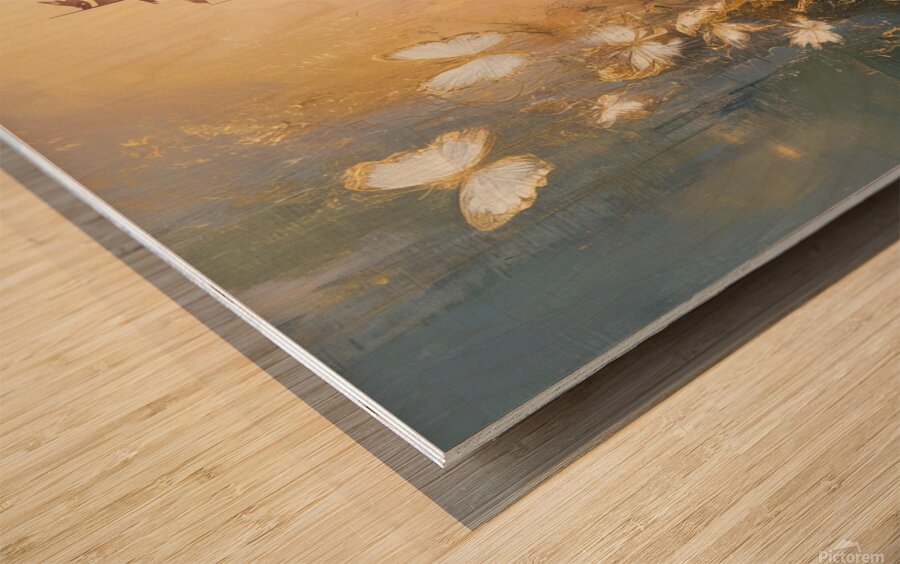 abstract oil painting that captures the essence of flowers  17 Wood print