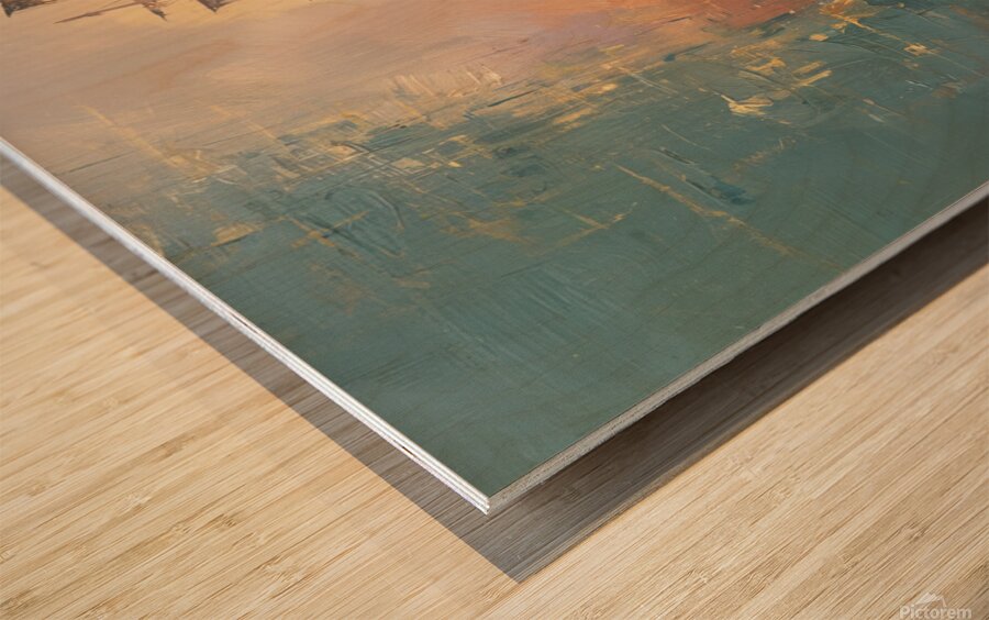 abstract oil painting that captures the essence of flowers  41 Wood print