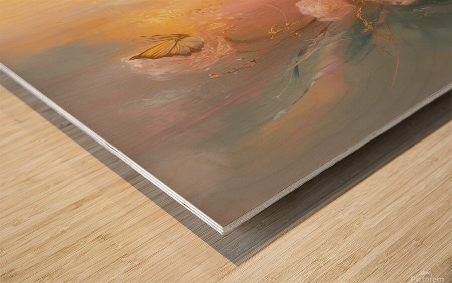 abstract oil painting that captures the essence of flowers  8 Wood print