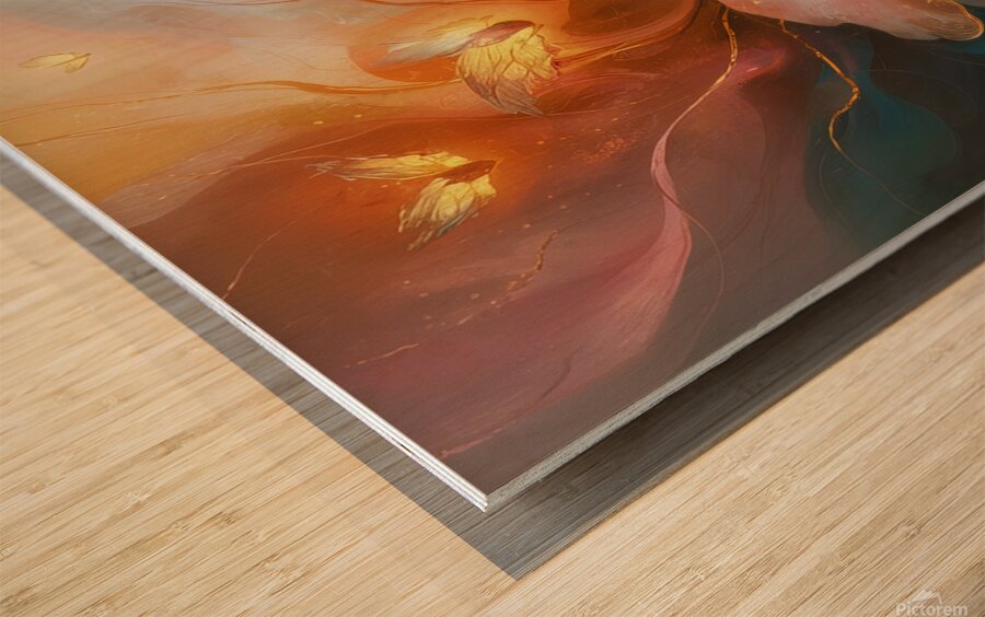 abstract oil painting that captures the essence of flowers  9 Wood print