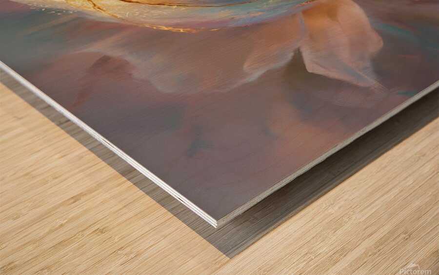 abstract oil painting that captures the essence of flowers  28 Wood print