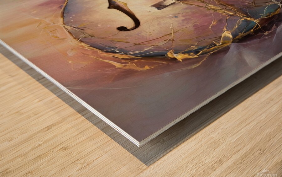 abstract oil painting that captures the essence of flowers  37 Wood print