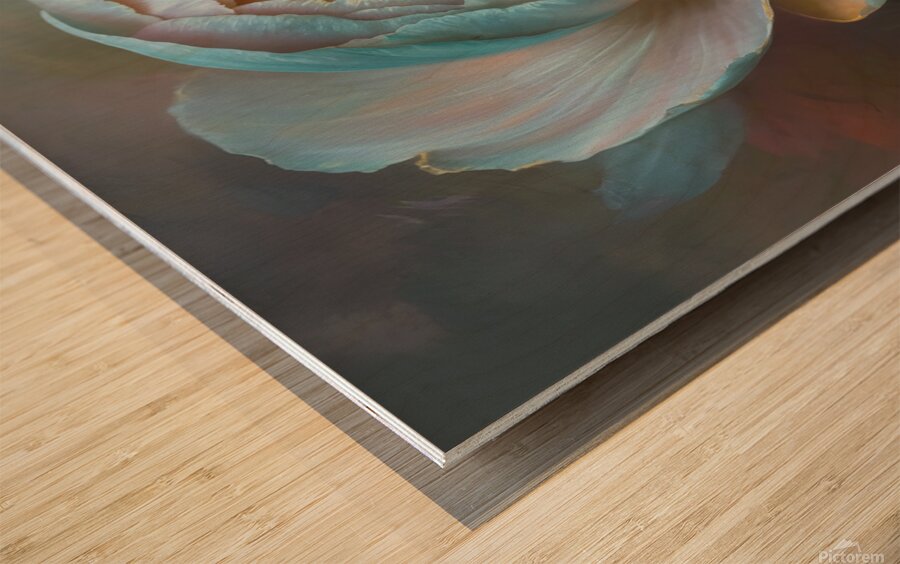 abstract oil painting that captures the essence of flowers  50 Wood print