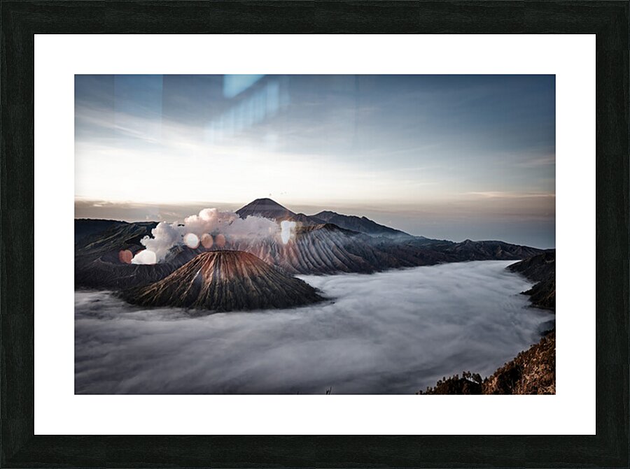 The majestic awakening of the Bromo volcano in Java Picture Frame print