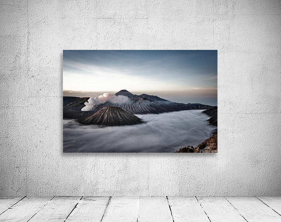 The majestic awakening of the Bromo volcano in Java Wall Preview