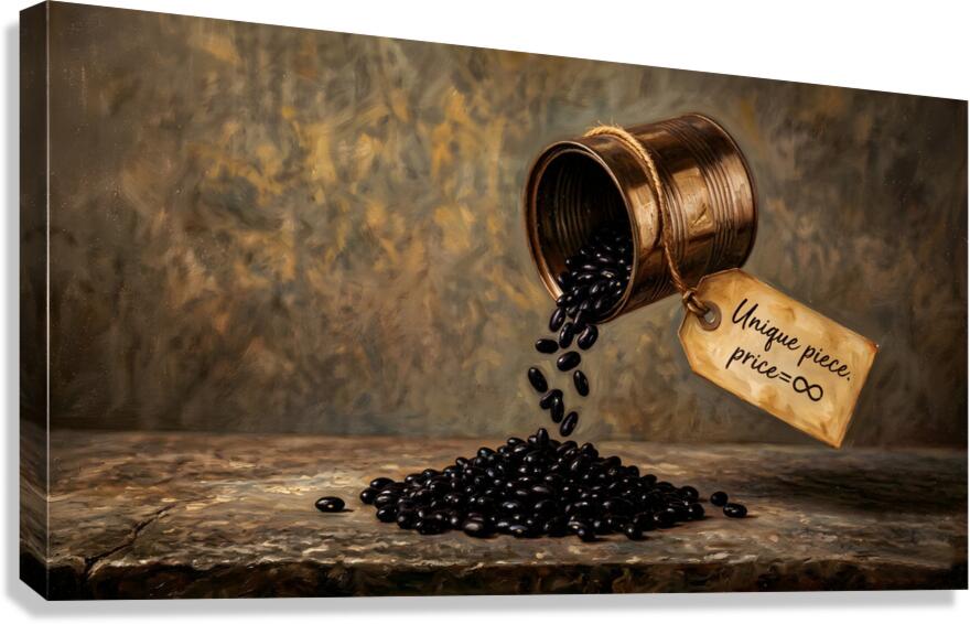 Black Beans Spilling Canvas Print