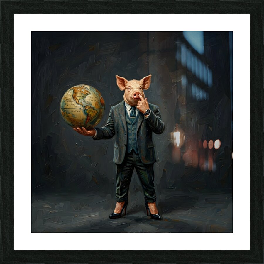Pig Suit Globe by Giovanni Tilotta