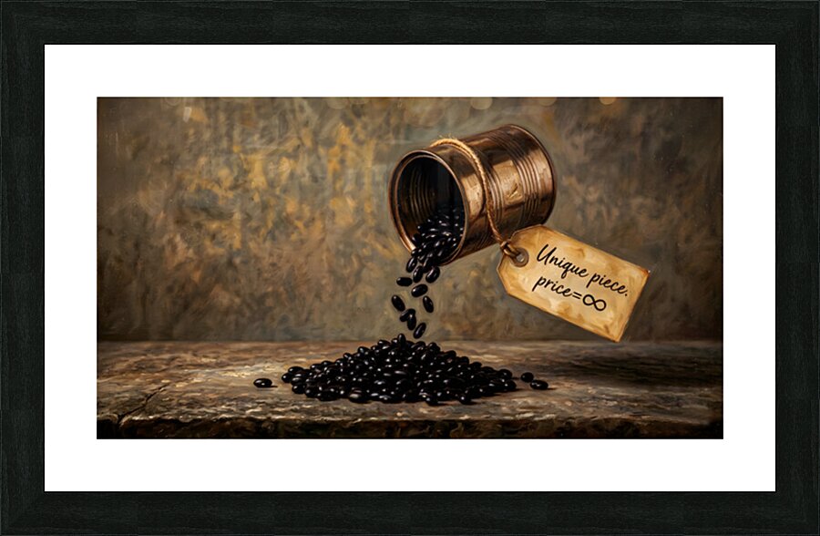 Black Beans Spilling Picture Frame print