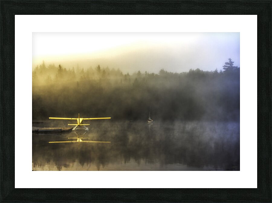 Serenity of a lake on a misty morning Picture Frame print