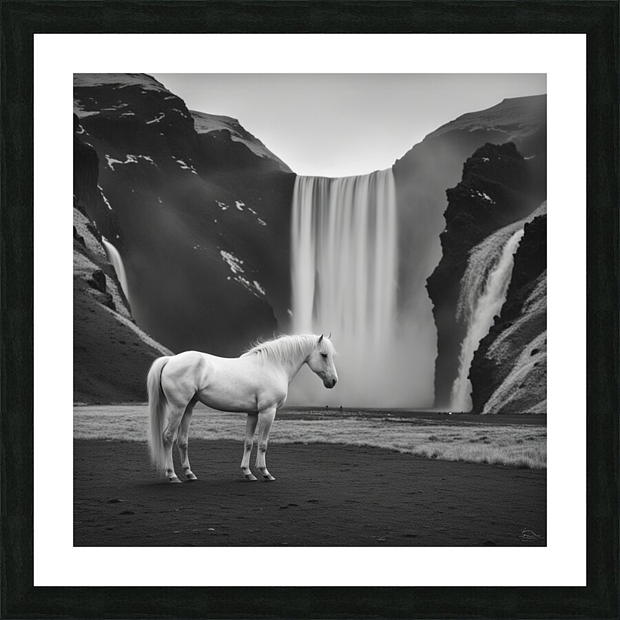 White Horse Picture Frame print