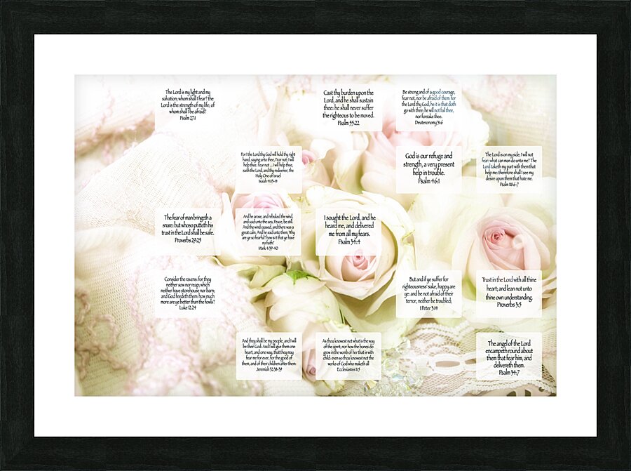 MNW9-WHITE ROSES Picture Frame print