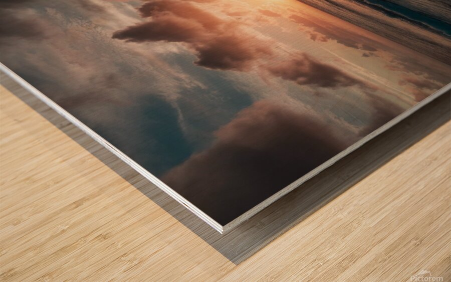 Beach During The Golden Hour Wood print