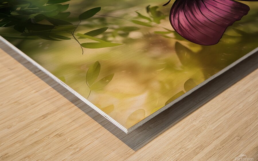  The butterfly contemplates life Wood print