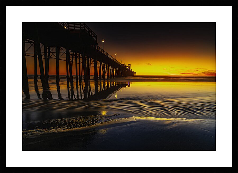 Oceanside Pier Sunset  Picture Frame print