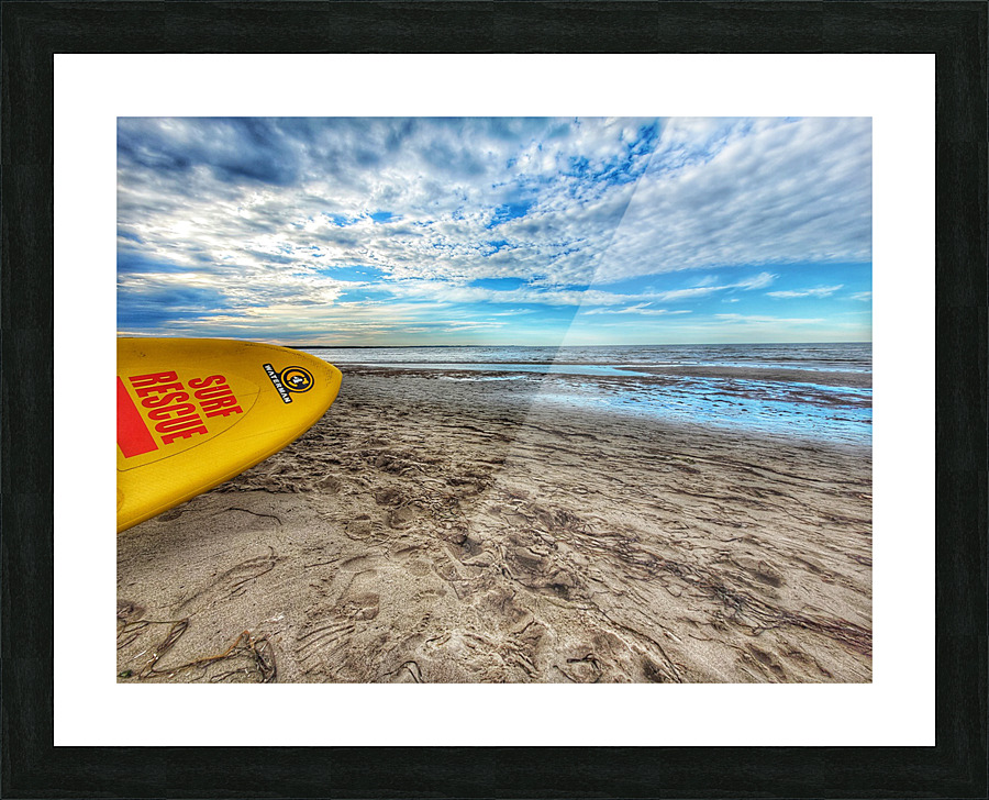 Surfboard beach Picture Frame print