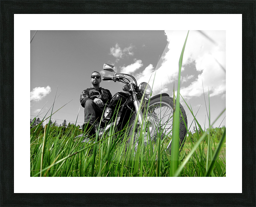 The Biker Picture Frame print