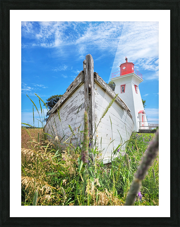 BOAT AND LIGHTHOUSE Picture Frame print