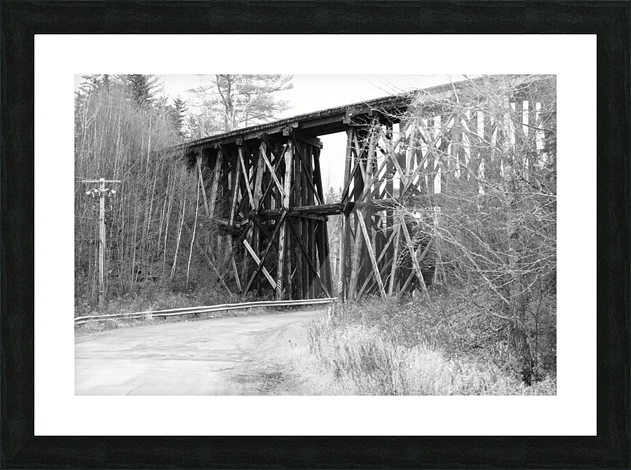 Wooden Train Bridge Picture Frame print