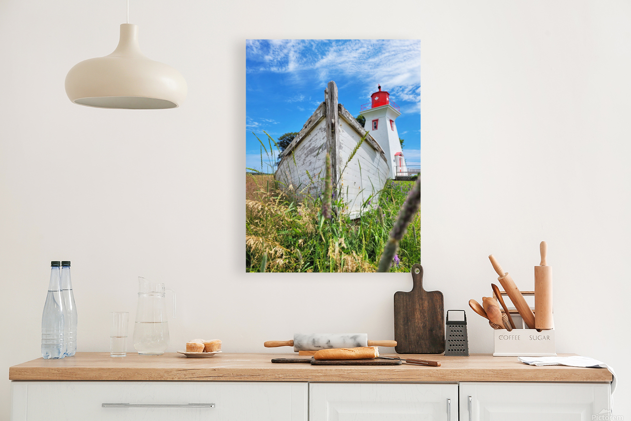 BOAT AND LIGHTHOUSE Reproduction