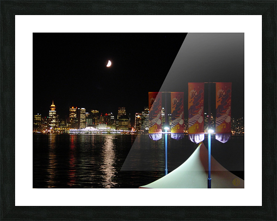 123    Moon Over Vancouver Picture Frame print