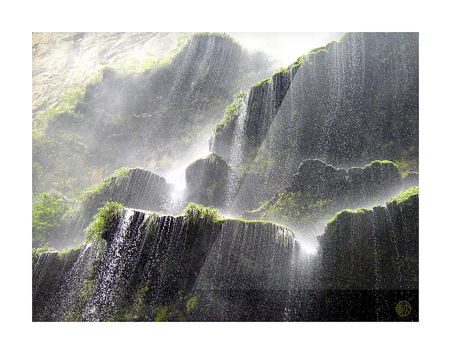 229    Cliffside Spring Waterfall Picture Frame print