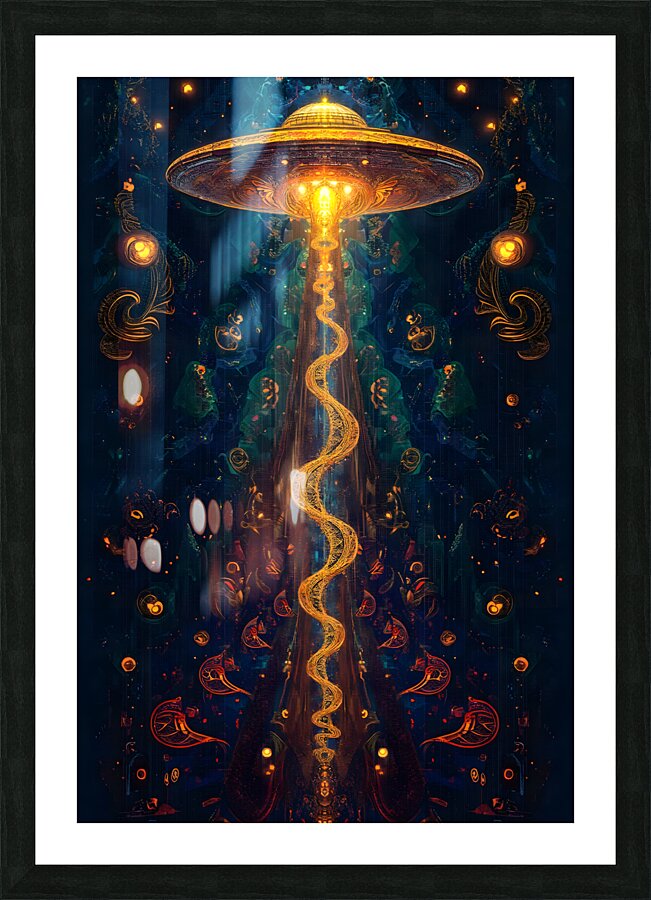 Celestial Ritual: The Shamanic UFO Vision Picture Frame print