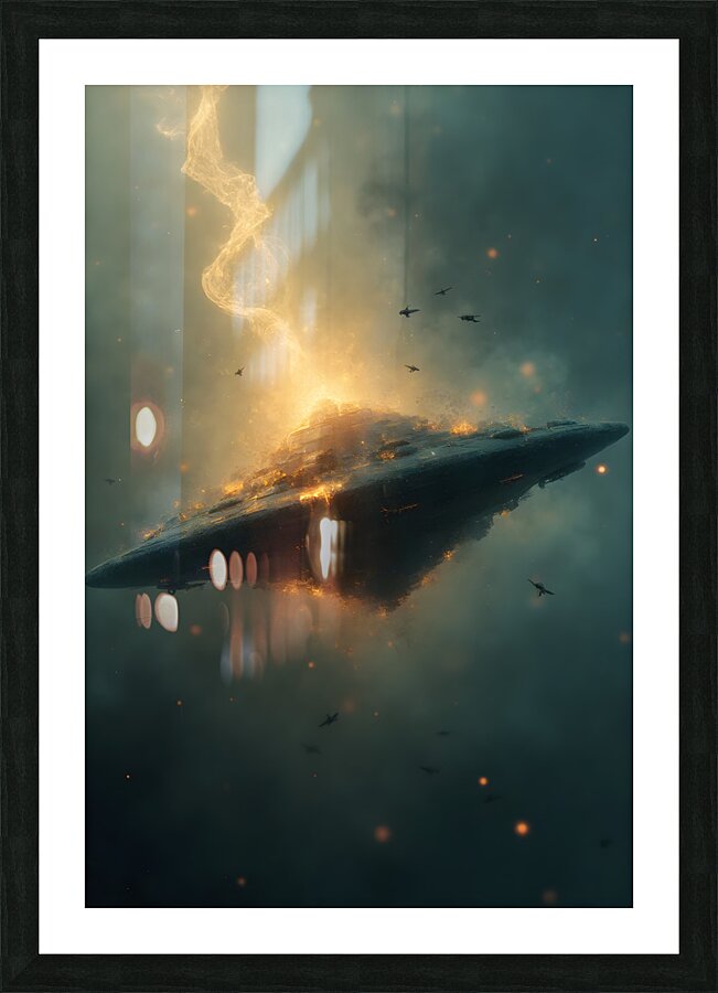 Final Descent: The Fall of an Extraterrestrial Titan Picture Frame print