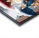 Cats with umbrellas on snowy day wall art Acrylic print