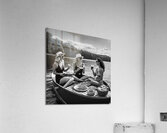 Elegant women enjoying a boat picnic wall art Acrylic Print