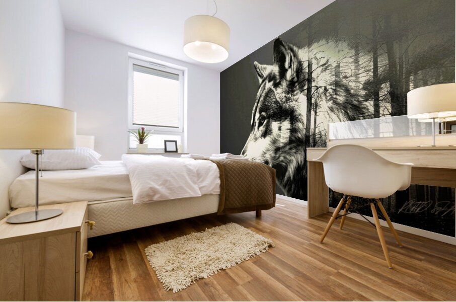 Wolf Silhouette  Mural print