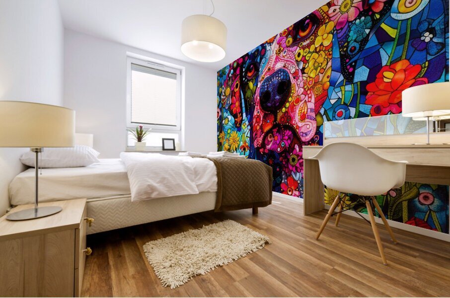 Puppy Loved - Flower Dog Mural print