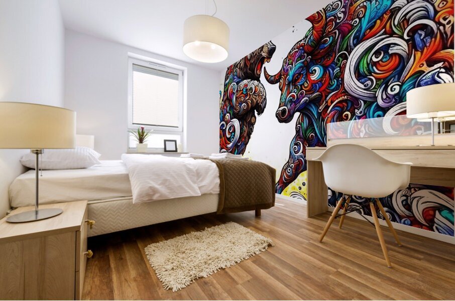 Bears And Bulls Mural print