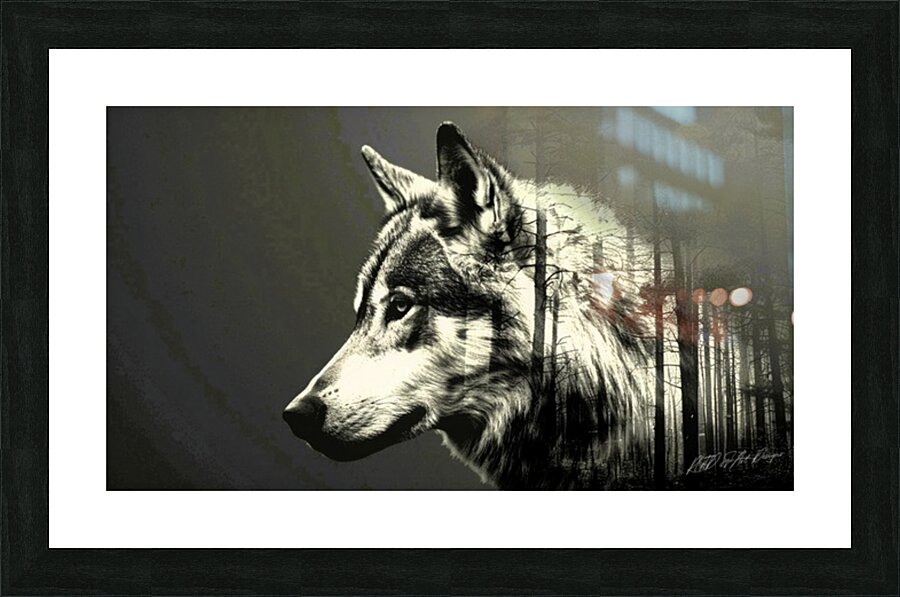 Wolf Silhouette  Picture Frame print