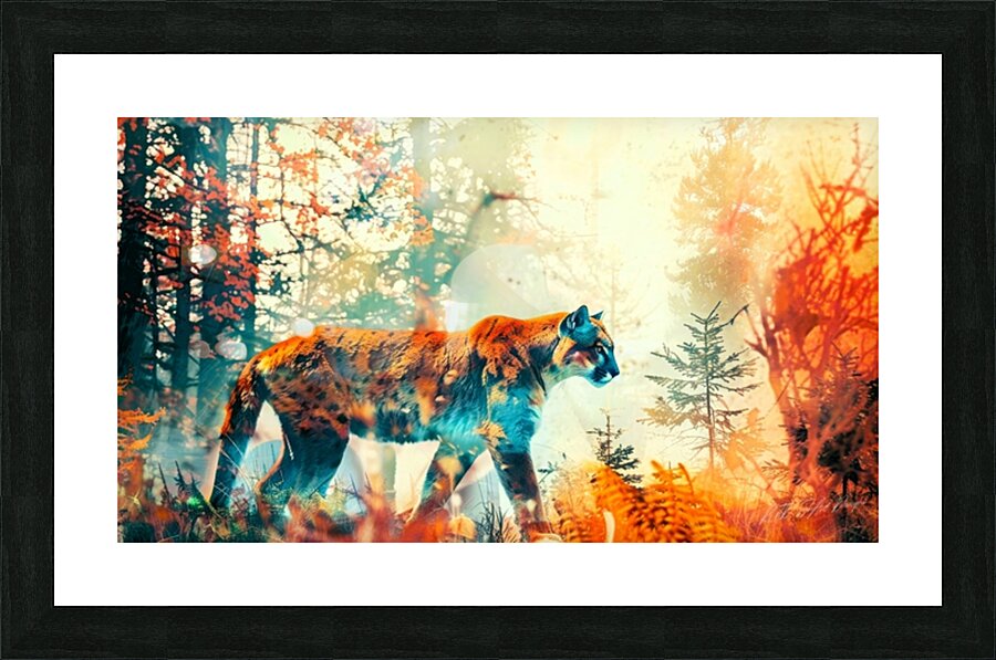 Wild Cat Cougar Picture Frame print