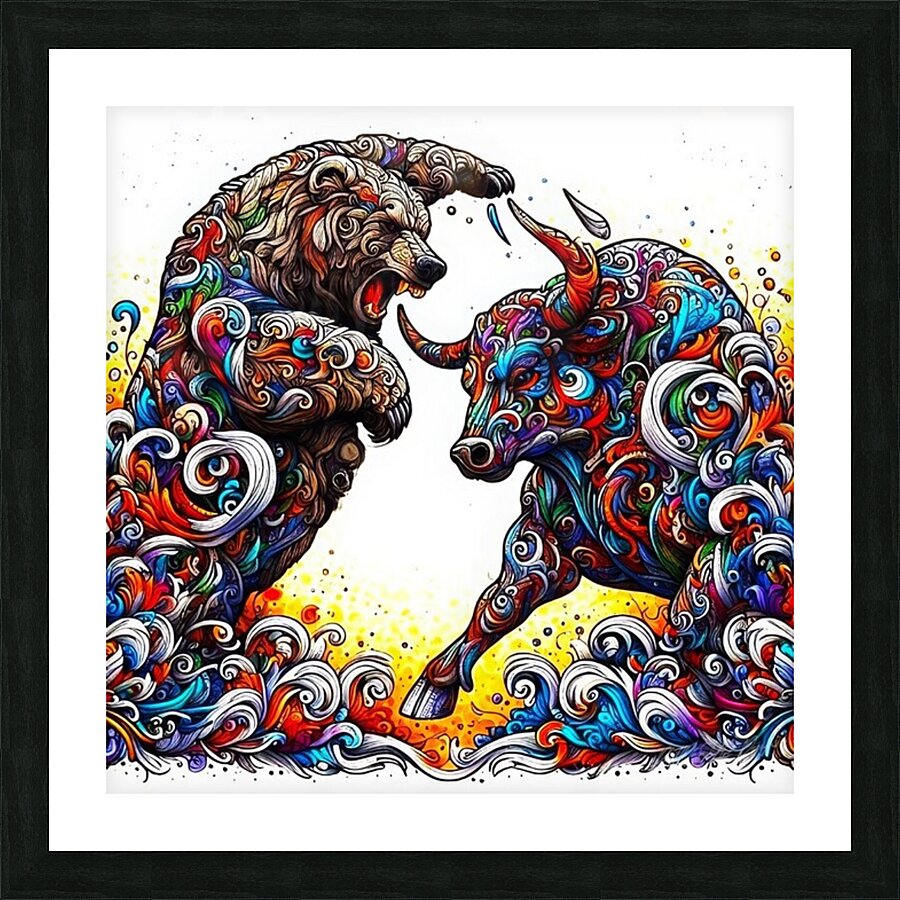 Bears And Bulls Picture Frame print