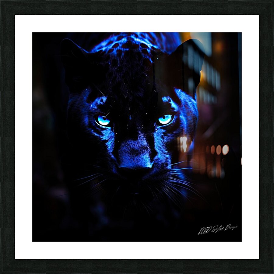 Panther Blue Picture Frame print
